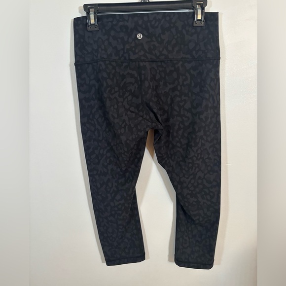 Lululemon Wunder Under Crop Leggings 21β Black Camo High Rise Size 10 - Picture 2 of 11